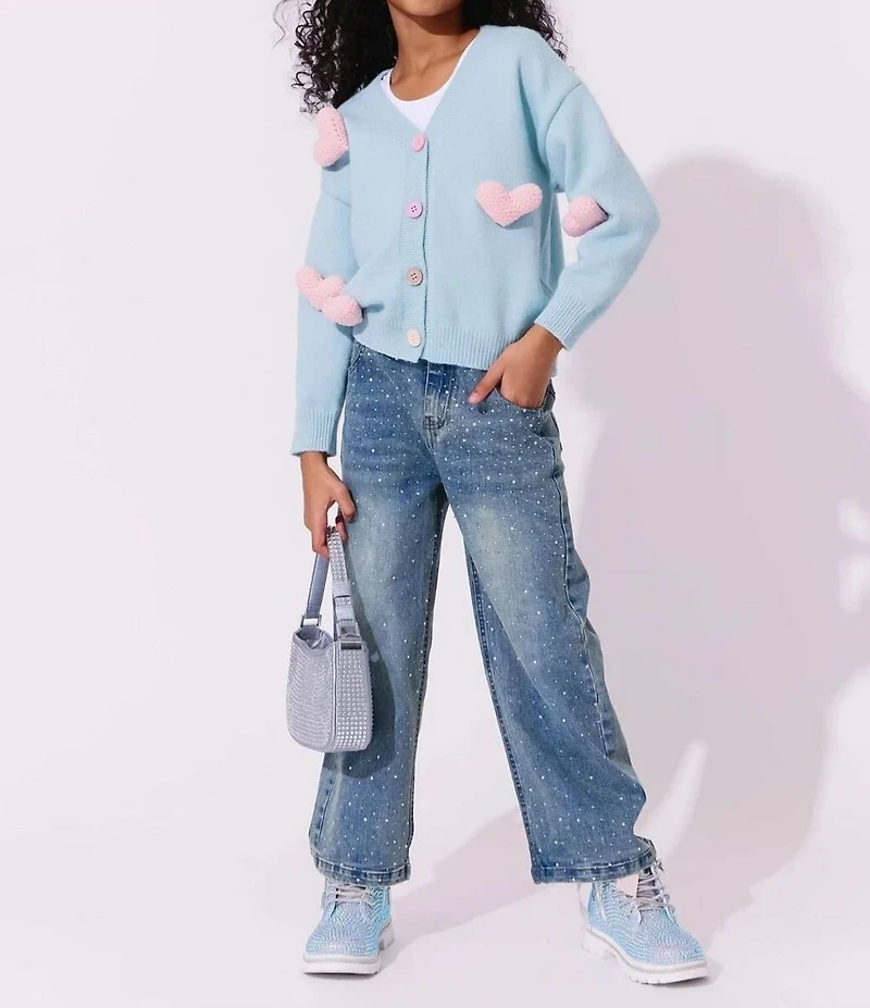 Lola + The Boys Little/Big Girls Crystal Sparkle Jeans