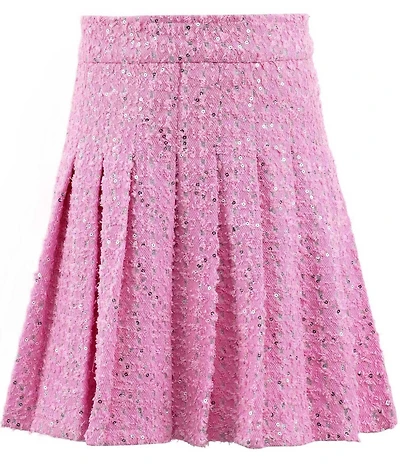 Lola + The Boys Little/Big Girls Denim Sparkle Pleated Skirt