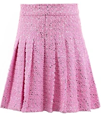 Lola + The Boys Little/Big Girls Denim Sparkle Pleated Skirt