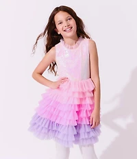 Lola + The Boys Little/Big Girls Dreamy Ombre Tulle Dress