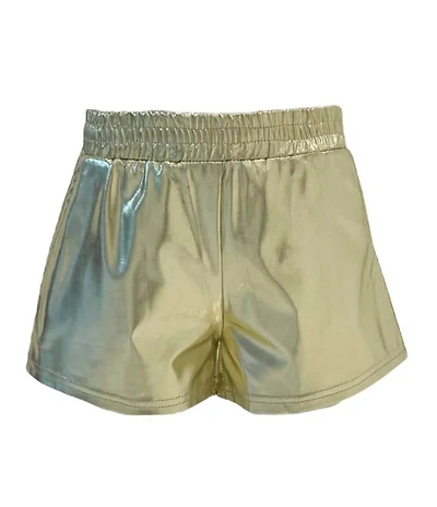 Lola + The Boys Little/Big Girls Metallic Track Shorts