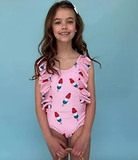 Lola + The Boys Little/Big Girls Pinkie Bomb Pop 1-Piece Swimsuit