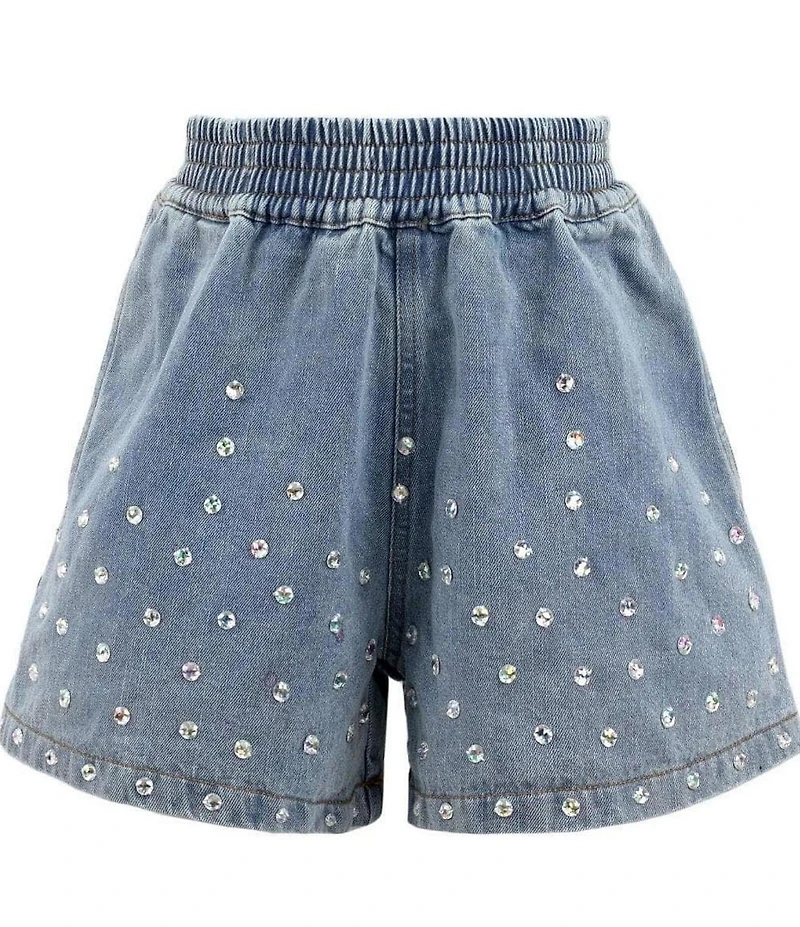 Lola + The Boys Little/Big Girls Rocker Crystal Denim Shorts