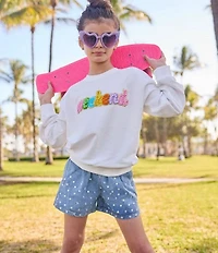 Lola + The Boys Little/Big Girls Rocker Crystal Denim Shorts