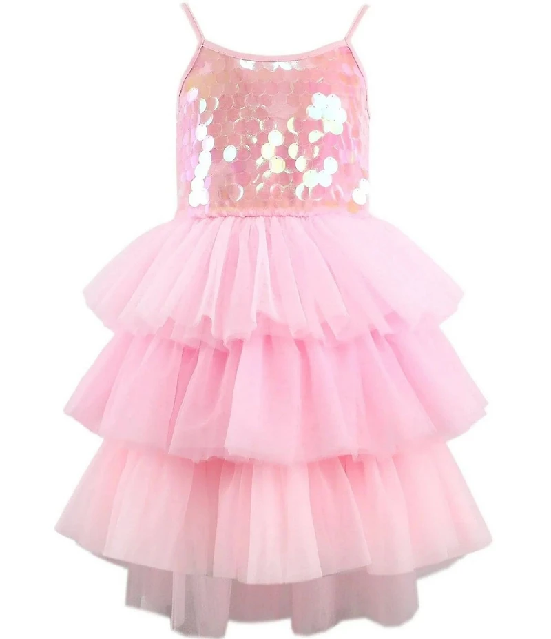 Lola + The Boys Little/Big Girls Rose Magic Paillette Sleeveless Dress