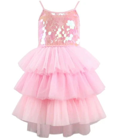 Lola + The Boys Little/Big Girls Rose Magic Paillette Sleeveless Dress