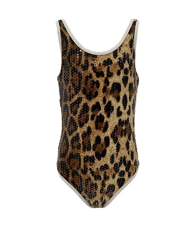 Lola + The Boys Little/Big Girls Sequin Leopard Print 1-Piece Swimsuit