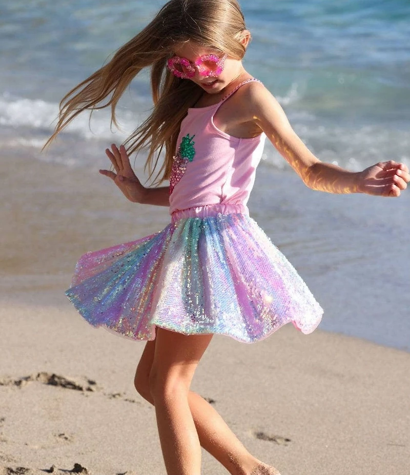 Lola + The Boys Little/Big Girls Sequin Ombre Skirt