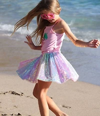 Lola + The Boys Little/Big Girls Sequin Ombre Skirt