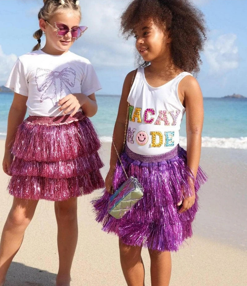 Lola + The Boys Little/Big Girls Shimmer Tinsel Party Skirt