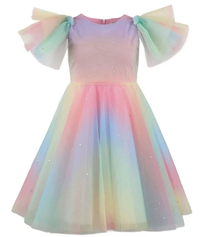 Lola + The Boys Little/Big Girls Sparkle Ombre Tulle Dress