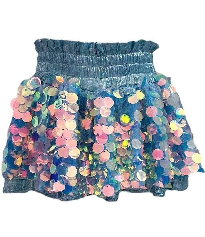 Lola + The Boys Little/Big Girls Paillette Sequin Metallic Skort