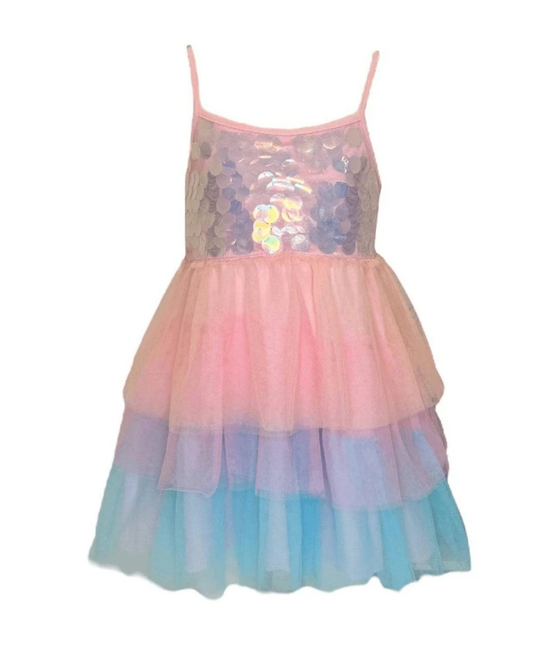 Lola + The Boys Little/Big Girls Paillette Sequin Ombre Tutu Dress