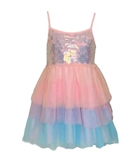 Lola + The Boys Little/Big Girls Paillette Sequin Ombre Tutu Dress
