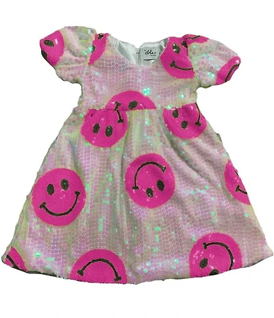 Lola + The Boys Little/Big Girls Sequin Pinkie Happy Emoji Dress