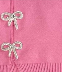 Lola + The Boys Little/Big Girls Pretty In Pink Bow Long Sleeve Sweater and Skirt Set