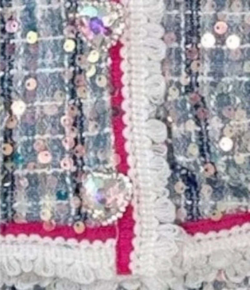 Lola + The Boys Little/Big Girls Sequin Boucle Long Sleeve Jacket, Tank Top, & Matching Shorts 3-Piece Set