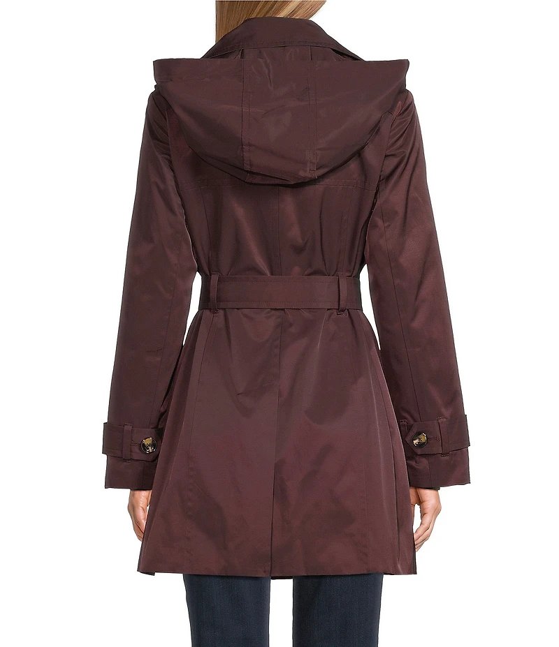 London Fog Double Collar Long Sleeve Belted Single Breasted Trench Coat