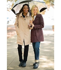 London Fog Double Collar Long Sleeve Belted Single Breasted Trench Coat