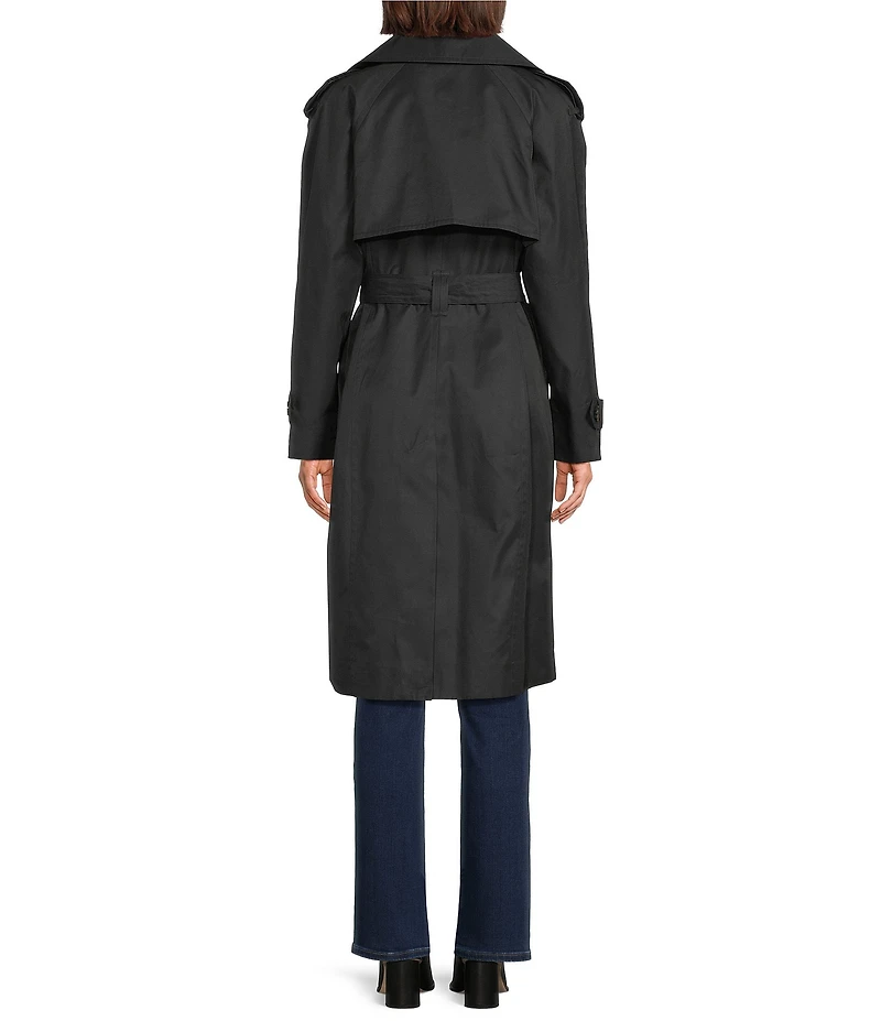 London Fog Single Breasted Point Collar Belted Trench Coat