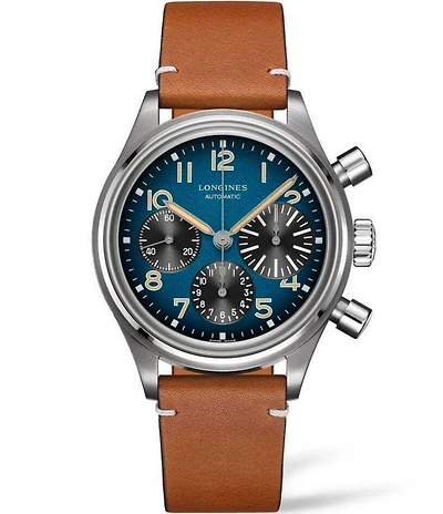 Longines Men's Avigation BigEye Chronograph Brown Leather Strap Watch