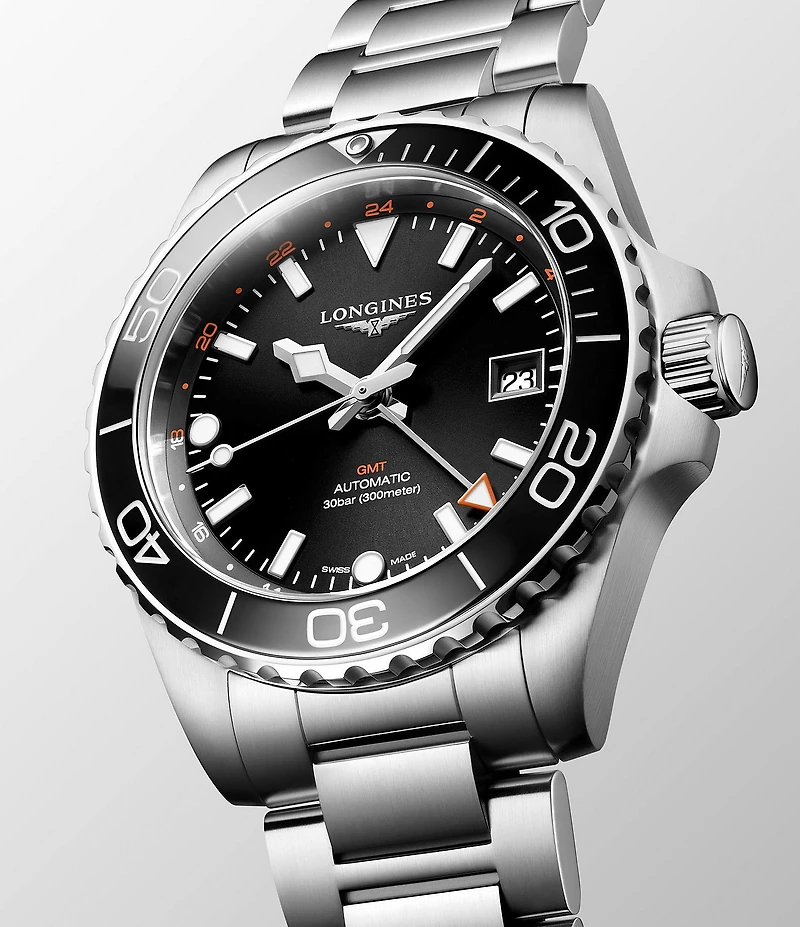 Longines Men's Blue Dial Hydroconquest Automatic GMT Stainless Steel Bracelet Watch