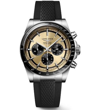 Longines Men's Conquest Automatic Black Strap Watch