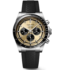 Longines Men's Conquest Automatic Black Strap Watch