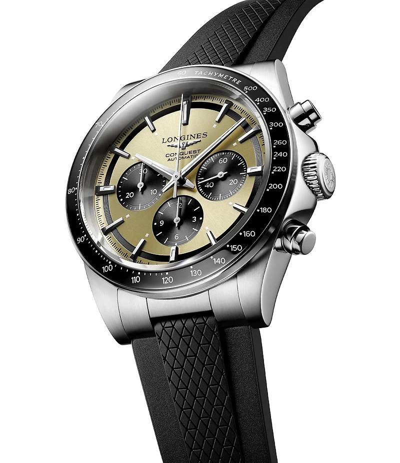 Longines Men's Conquest Automatic Black Strap Watch