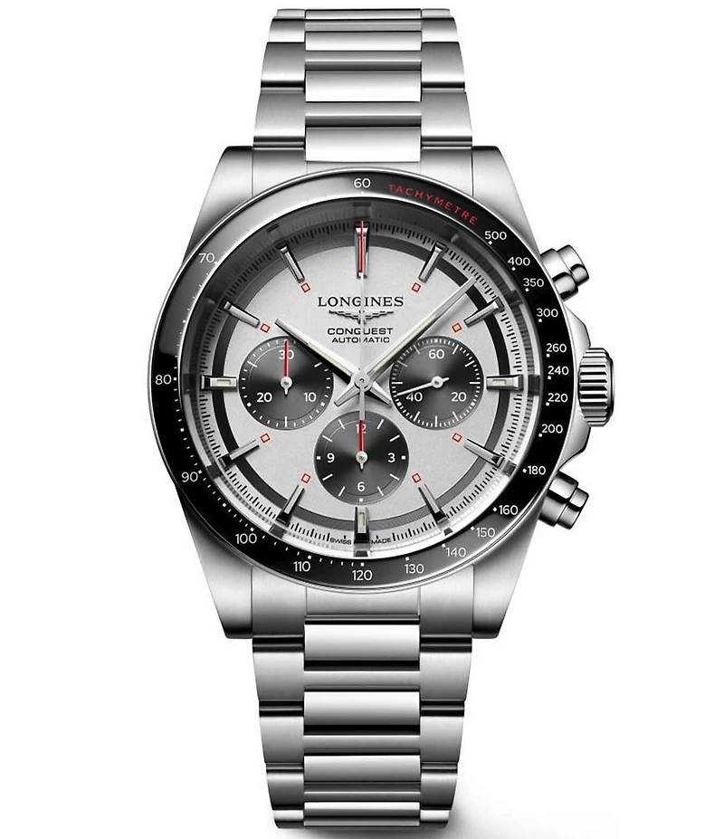 Longines Men's Conquest Chronograph Automatic Stainless Steel Bracelet Watch