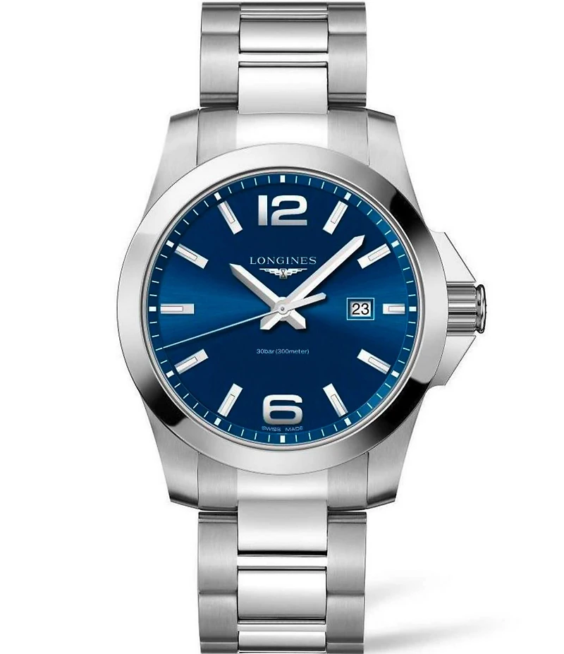 Longines Men's Conquest Quartz Analog Stainless Steel Bracelet Watch