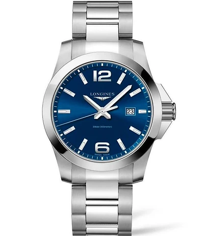 Longines Men's Conquest Quartz Analog Stainless Steel Bracelet Watch