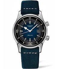 Longines Men's Legend Diver Automatic Blue Leather Strap Watch