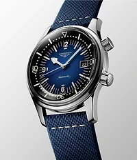 Longines Men's Legend Diver Automatic Blue Leather Strap Watch
