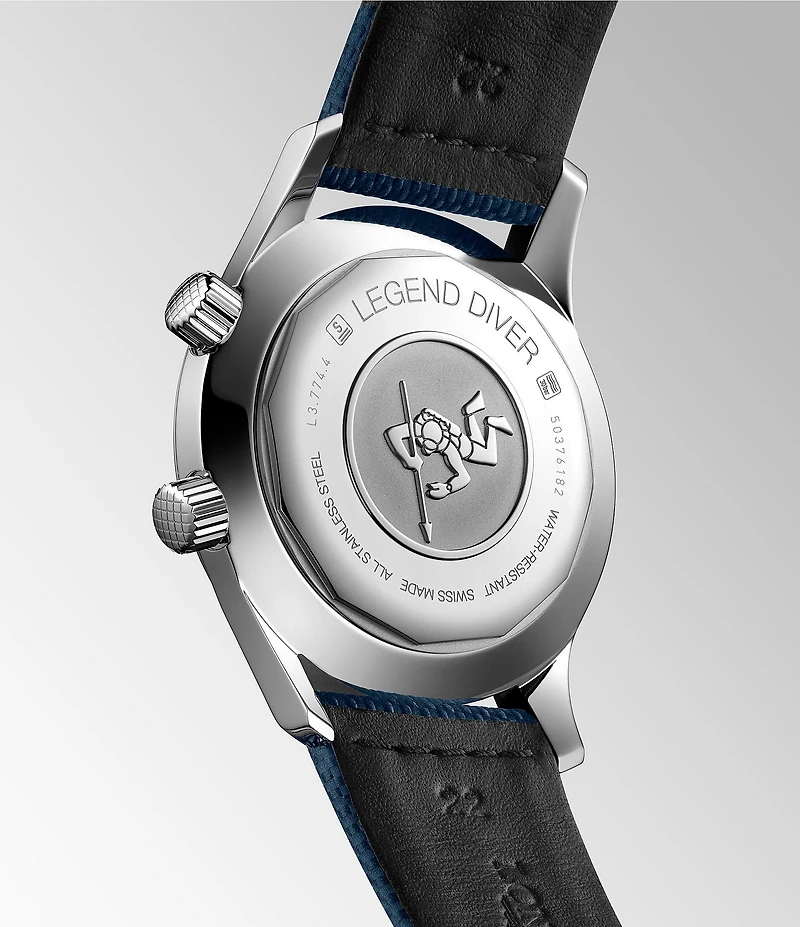 Longines Men's Legend Diver Automatic Blue Leather Strap Watch