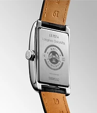 Longines Unisex Dolcevita Automatic Black Leather Strap Watch