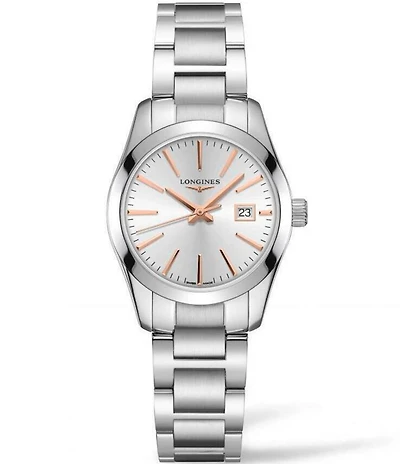 Longines Women's Conquest Classic Quartz Analog Stainless Steel Bracelet Watch