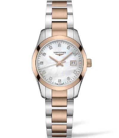 Longines Women's Conquest Classic Quartz Analog Two Tone Bracelet Watch