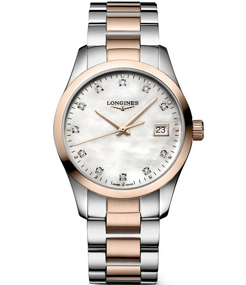 Longines Women's Conquest Classic Quartz Analog Two Tone Stainless Steel Bracelet Watch