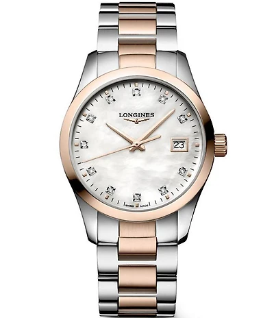 Longines Women's Conquest Classic Quartz Analog Two Tone Stainless Steel Bracelet Watch