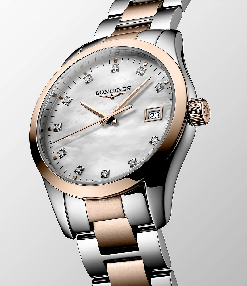 Longines Women's Conquest Classic Quartz Analog Two Tone Stainless Steel Bracelet Watch