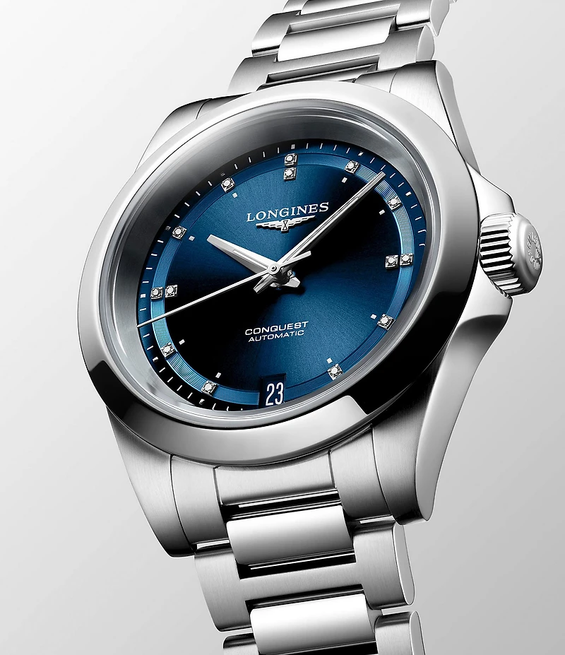Longines Women's Blue Dial Conquest Collection Automatic Stainless Steel Bracelet Watch