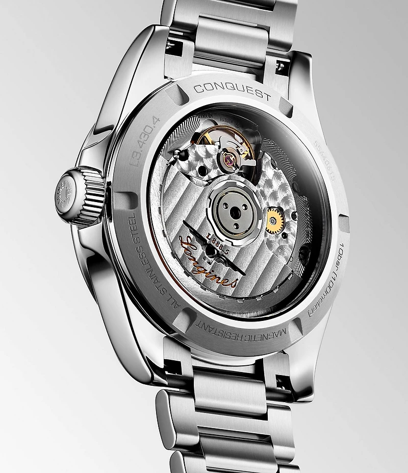 Longines Women's Blue Dial Conquest Collection Automatic Stainless Steel Bracelet Watch