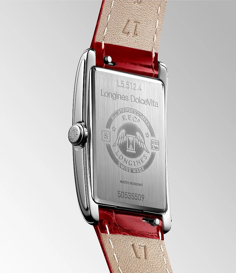 Longines Women's Dolcevita Quartz Analog Leather Strap Watch