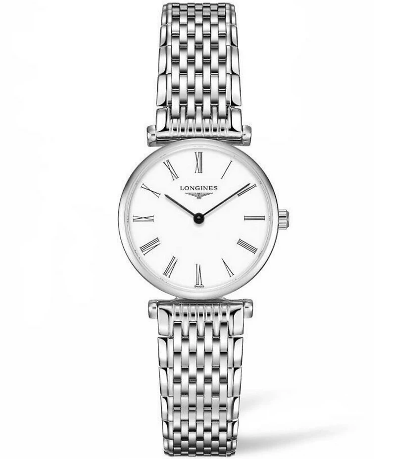 Longines Women's La Grande Classique Quartz Analog White Dial Silver Stainless Steel Bracelet Watch