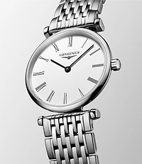 Longines Women's La Grande Classique Quartz Analog White Dial Silver Stainless Steel Bracelet Watch