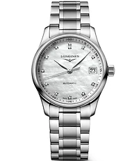 Longines Women's Master Automatic Pearl Dial Stainless Steel Bracelet Watch