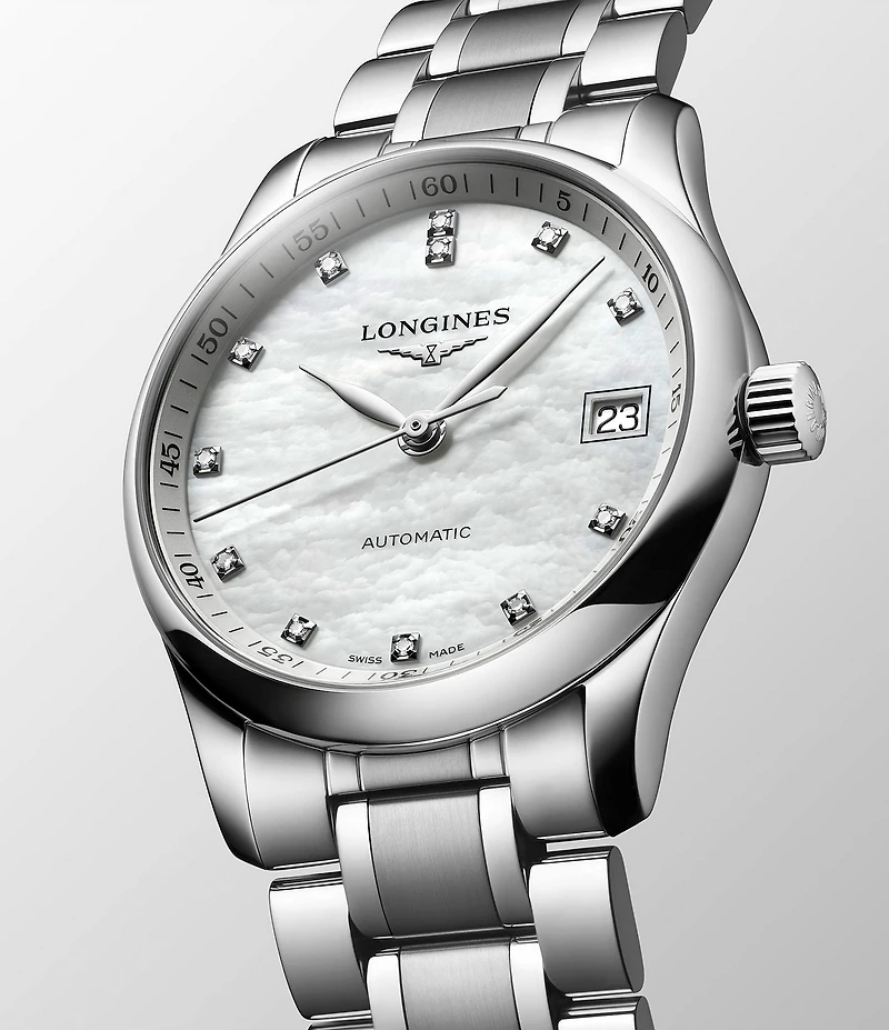 Longines Women's Master Automatic Pearl Dial Stainless Steel Bracelet Watch