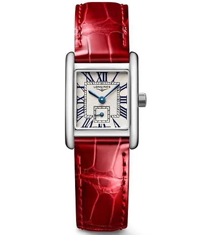 Longines Women's Mini Dolcevita Quart Stainless Steel Alligator Strap Watch