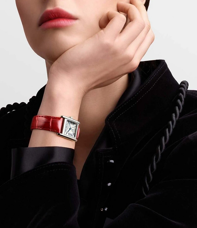 Longines Women's Mini Dolcevita Quart Stainless Steel Alligator Strap Watch